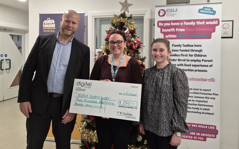 Pictured with Rosie Sadler and Neil Brookes is Katie Stewart (Marketing Co-ordinator) at Koala North West